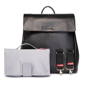 Storksak St James Diaper Backpack in Black Leather